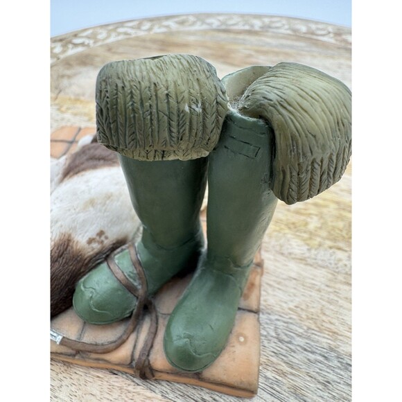 VTG Teviotdale Springer Spaniel & Green Wellies Figurine Handmade By Edlmann 84’ - Picture 7 of 10